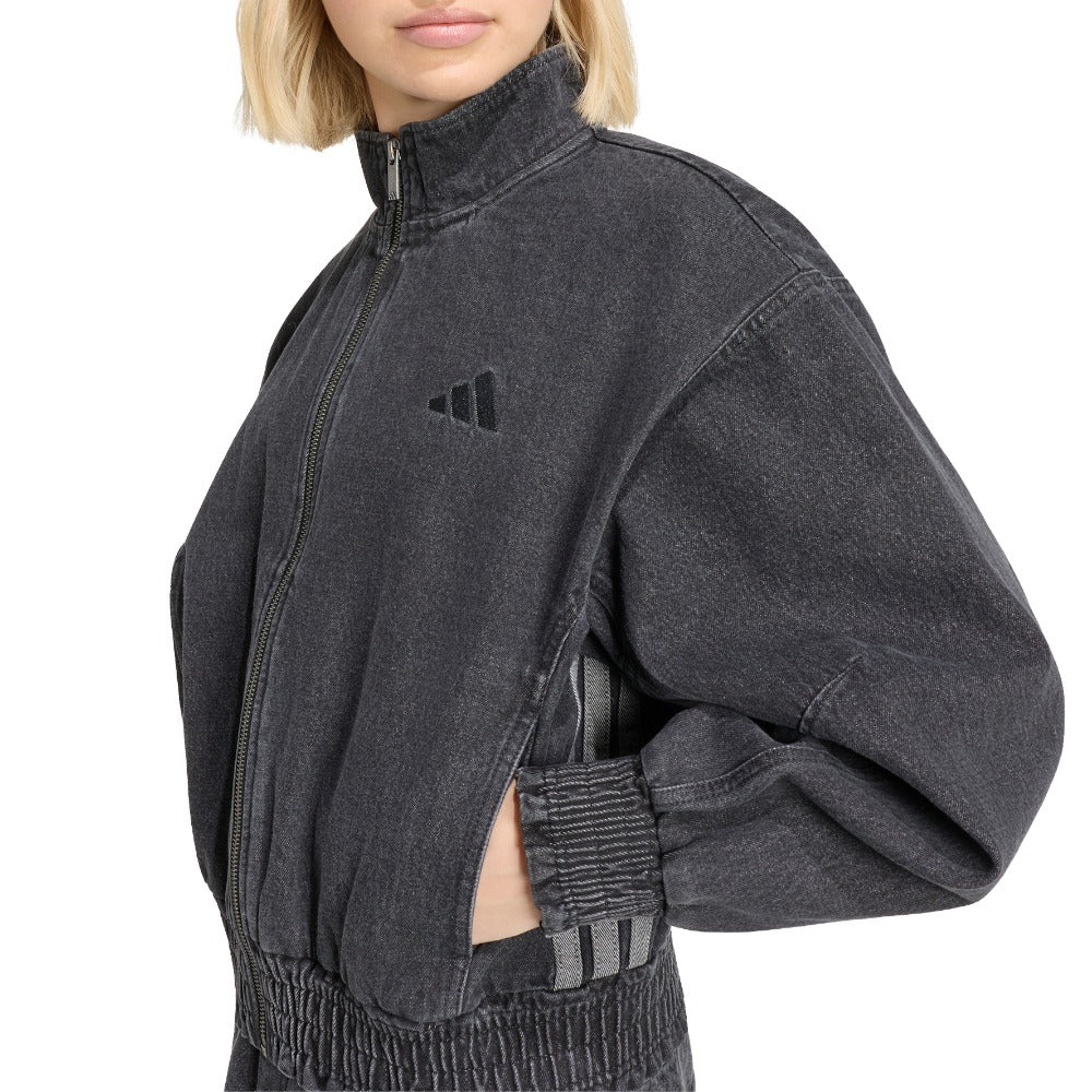 Shop Black Womens Stadium Washed Denim Loose Fit Jacket – Shoebacca