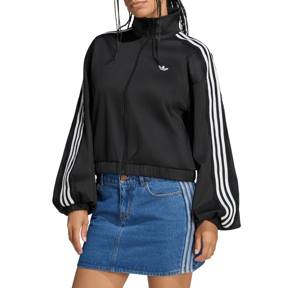 Shop Black Womens Lace Oversized Archive Track Top – Shoebacca