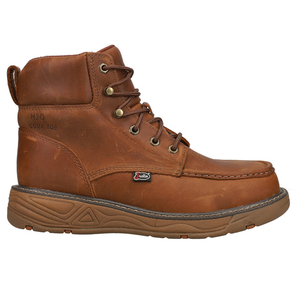 Shop Brown Mens Justin Original Workboots Rush 6 Inch Waterproof
