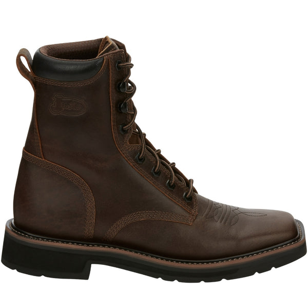 Shop Brown Mens Justin Original Workboots Pulley 8 Inch  display picture 3