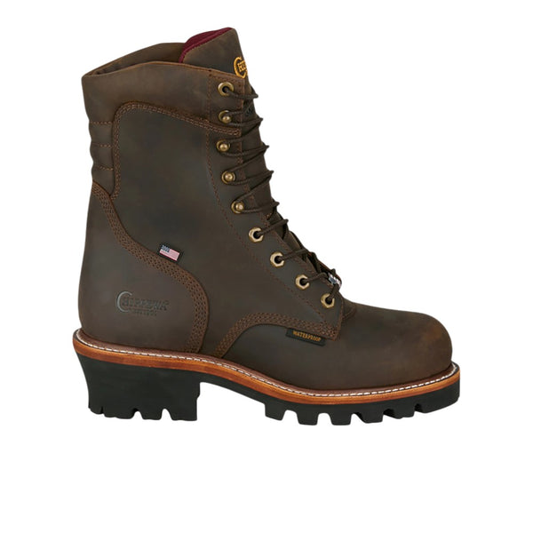 Shop Brown Mens USA Super Logger 8 Inch Waterproof Round Toe Work