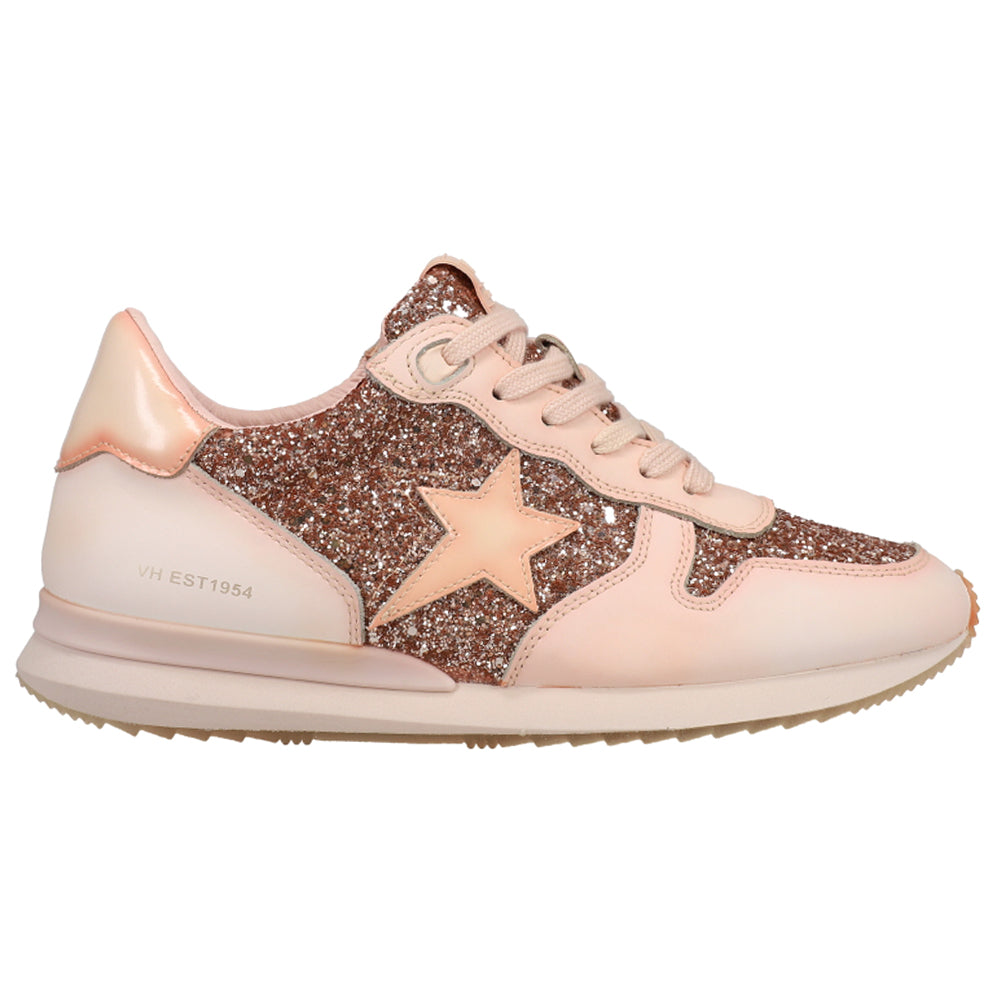 Shop Pink Womens Vintage Havana Splendid Glitter Lace Up Sneakers