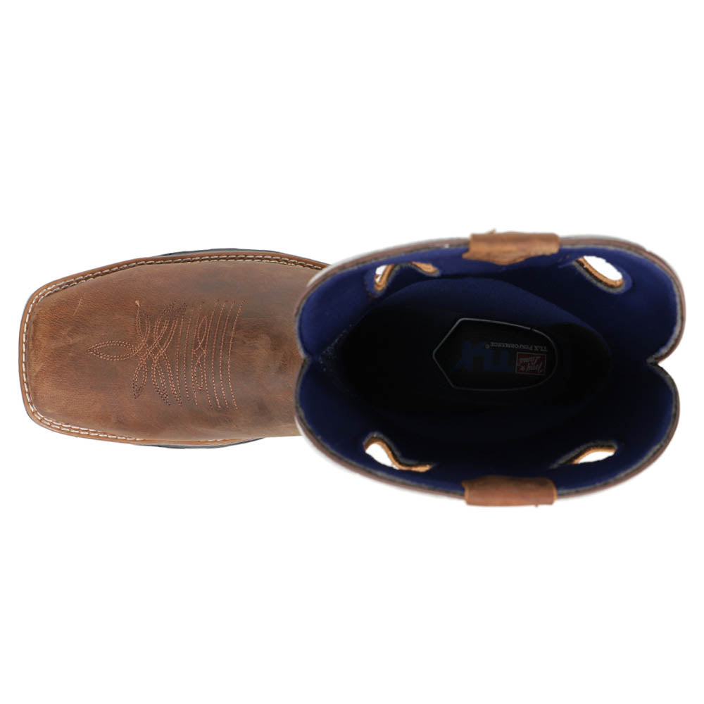 Shop Brown, White Mens Tony Lama Fireball 11 Inch Waterproof Composite ...