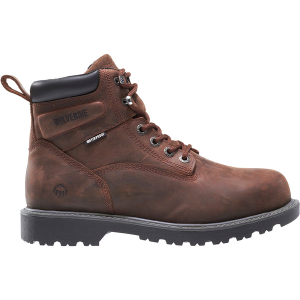 Shop Brown Mens Wolverine Floorhand 6 Inch Waterproof Steel  display picture 1