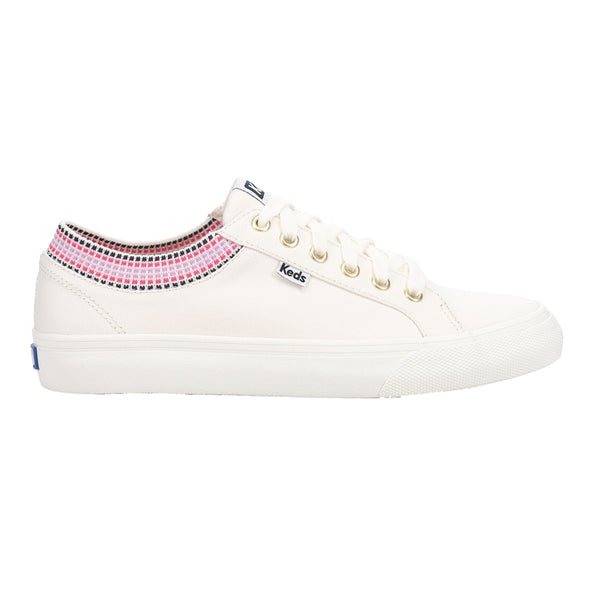 Shop White Womens Keds Jump Kick Rib Knit Collar Lace Up Sneakers