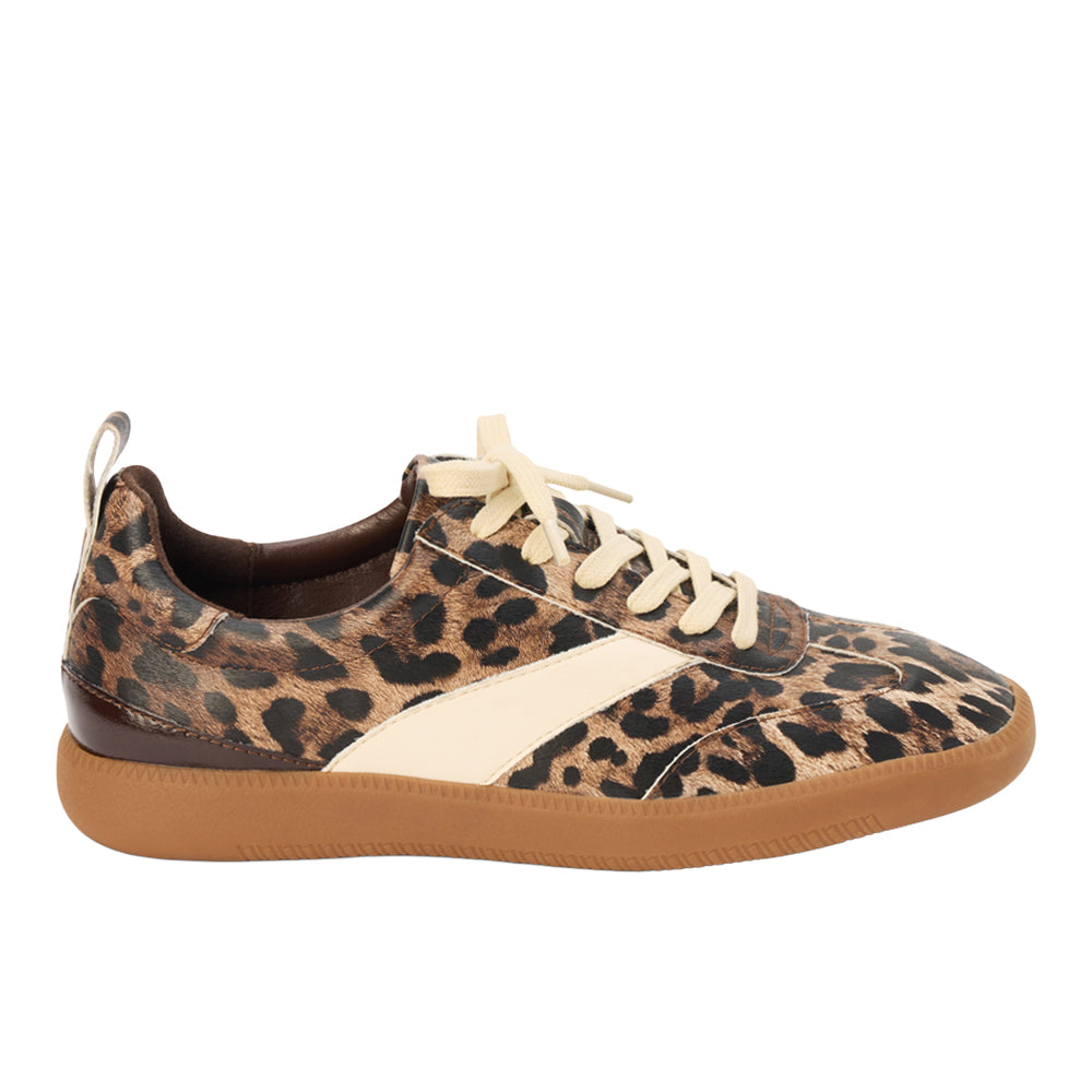 Roper Giddyup Leopard Jogger (Brown) - Women's Lace Up Suede Sneaker